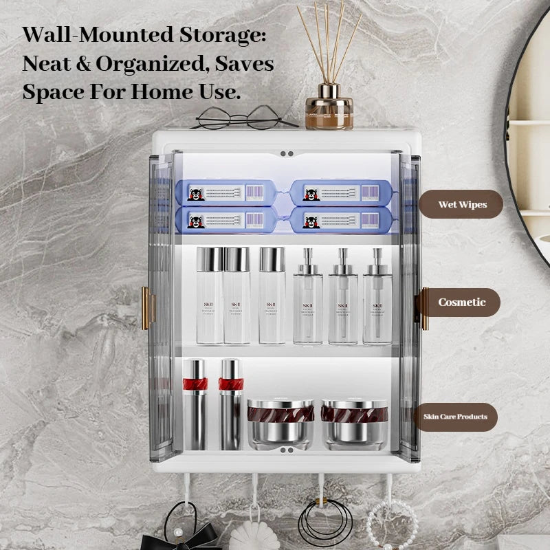 Wall-Mounted Bathroom Cabinet – Modern PVC Storage Cupboard, 4 Styles