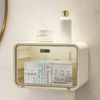 Wall-Mounted Tissue Box – Waterproof, Transparent, Bathroom Storage