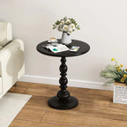 Round Wrought Iron Side Table | Vintage Nordic Style | Black | 40 cm