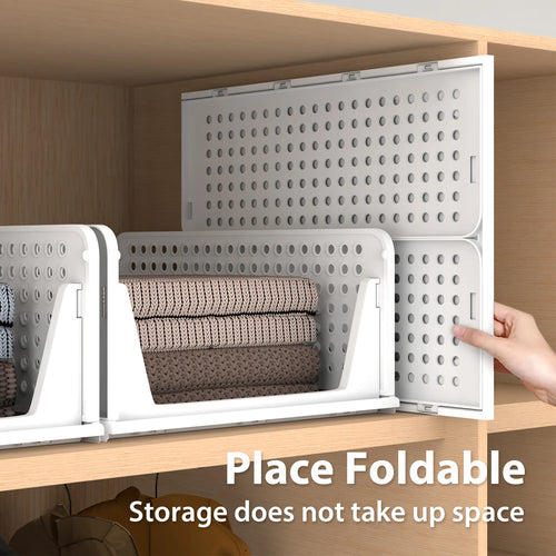 4-Pack Stackable Wardrobe Storage Organisers with Slide Pull – PP Plastic Closet Drawers