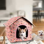 Waterproof Foldable Pet House for Cats & Small Dogs – 5 Patterns, S, M or L