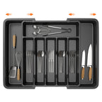 Expandable Cutlery Drawer Organizer with 8 Compartments – Adjustable 13–22 in