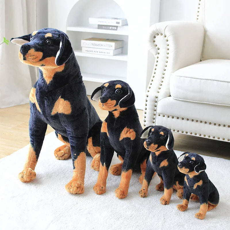 Lifelike Sitting Dog Plush Figurine | 4 Breeds: Rottweiler, German Shepherd, Beagle & Spotted Dog | Simulation Coat | 6 Sizes: 23–66cm