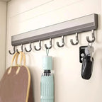 Wall-Mounted Aluminium Hook Rack – 4, 6, 8, or 10 Hooks for Kitchen & Bathroom