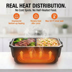 Electric Heating Lunch Box 1500ml | USB Rechargeable | Display Screen & Timer | Stainless Steel