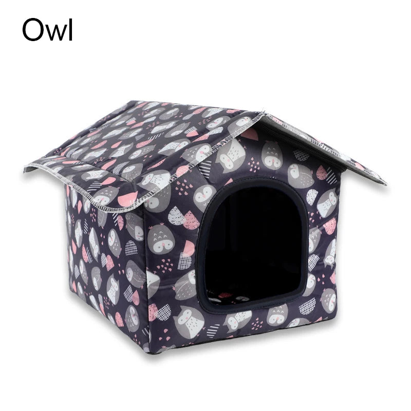 Waterproof Foldable Pet House for Cats & Small Dogs – 5 Patterns, S, M or L