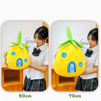 Pineapple House Plush Pillow – Yellow Tropical Cushion
