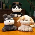 Kawaii Sitting Dog Plush Stuffed Toy | 3 Styles | Curly Fluffy Coat | Cuddly Desk Companion | 20cm