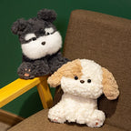 Kawaii Sitting Dog Plush Stuffed Toy | 3 Styles | Curly Fluffy Coat | Cuddly Desk Companion | 20cm