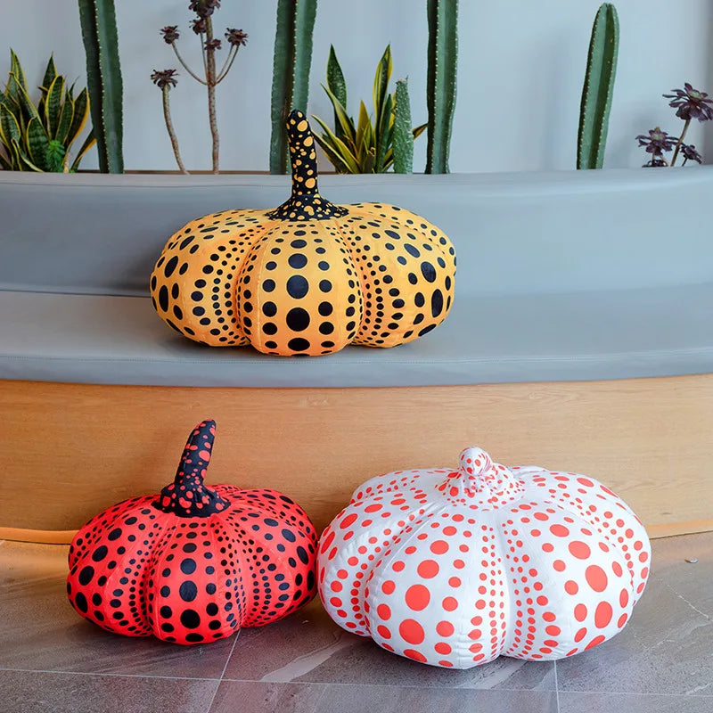 Polka Dot Pumpkin Plush Cushion Pillow | PP Cotton | 3 Colours | 3 Sizes 20–40cm