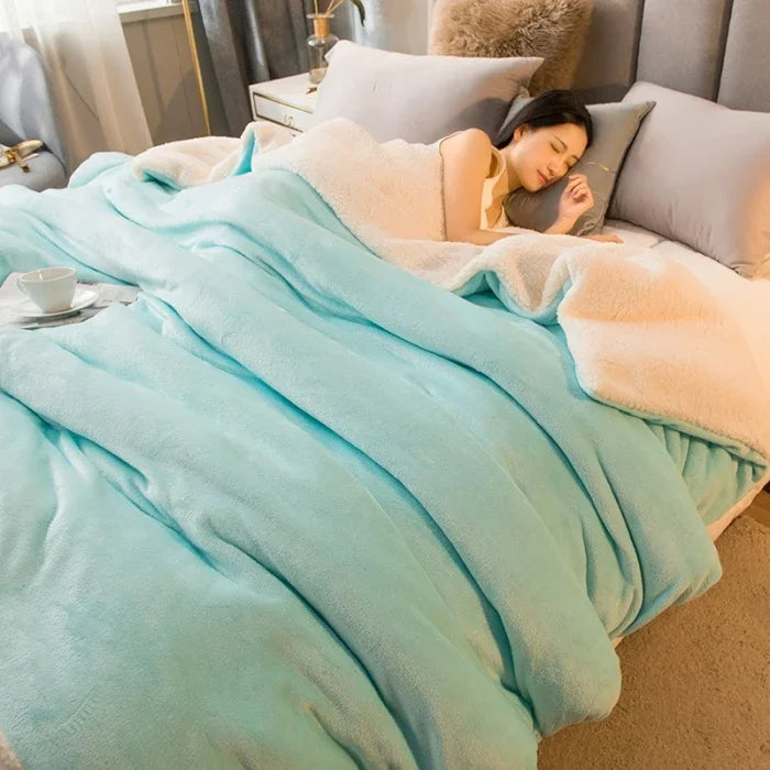 Double-Sided Fleece Throw Blanket & Duvet Cover – Anti-Pilling, Machine Washable, 12 Colours
