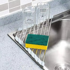 Roll-Up Triangle Dish Drying Rack – Foldable Corner Sink Organiser with Silicone Edges
