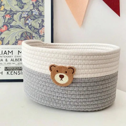 Bear Fabric Storage Basket for Toys, Clothes & Home Decor