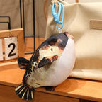 Pufferfish Plush Pillow with Realistic Fish Details