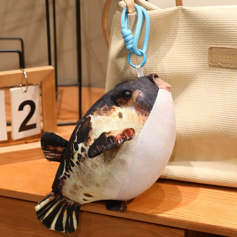 Pufferfish Plush Pillow with Realistic Fish Details