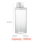 Airtight Multi-Use Storage Container with Measuring Cup – BPA-Free, Clear, 700ml to 1900ml