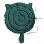 Cat-Shaped Plush Sleeping Mat | Machine Washable | Non-Slip | All-Season | 3 Sizes | Navy Blue