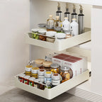Pull-Out Cabinet Drawer Organizer with Slide Rails – No Drilling, 5 Sizes
