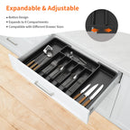 Expandable Cutlery Drawer Organizer with 8 Compartments – Adjustable 13–22 in