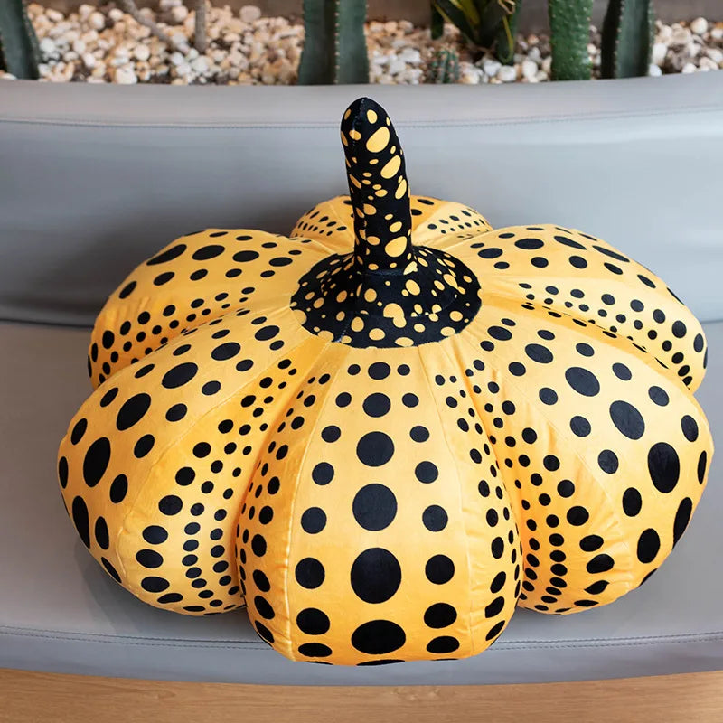 Polka Dot Pumpkin Plush Cushion Pillow | PP Cotton | 3 Colours | 3 Sizes 20–40cm