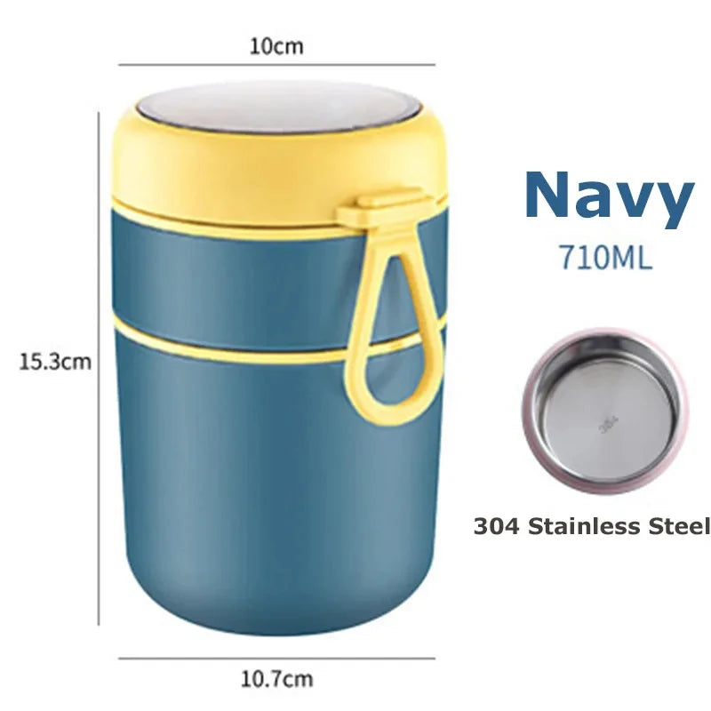 Insulated Stainless Steel Soup Thermos Jar – 530ml or 710ml, Leak-Proof Food Flask