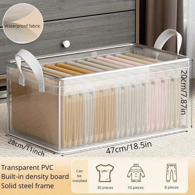 Transparent PVC Storage Box with Steel Frame – Waterproof Home Organiser