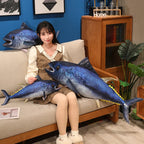 Lifelike Bluefin Tuna Simulation Plush Pillow | Photorealistic Printed Surface | Flat Cushion Format | 3 Sizes: 45, 70 & 90cm