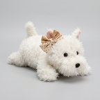 Westie Plush Stuffed Toy with Bow | West Highland White Terrier | 3 Sizes 43–90cm