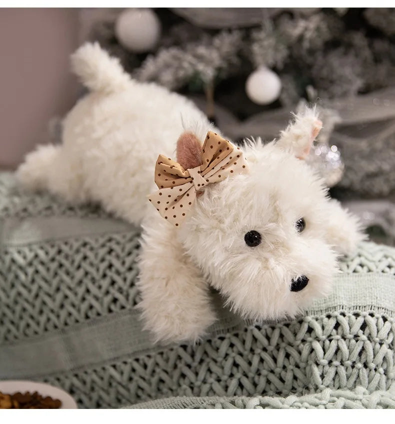 Westie Plush Stuffed Toy with Bow | West Highland White Terrier | 3 Sizes 43–90cm