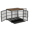Furniture-Style Dog Crate End Table – 3 Doors, Removable Tray, M, L or XL