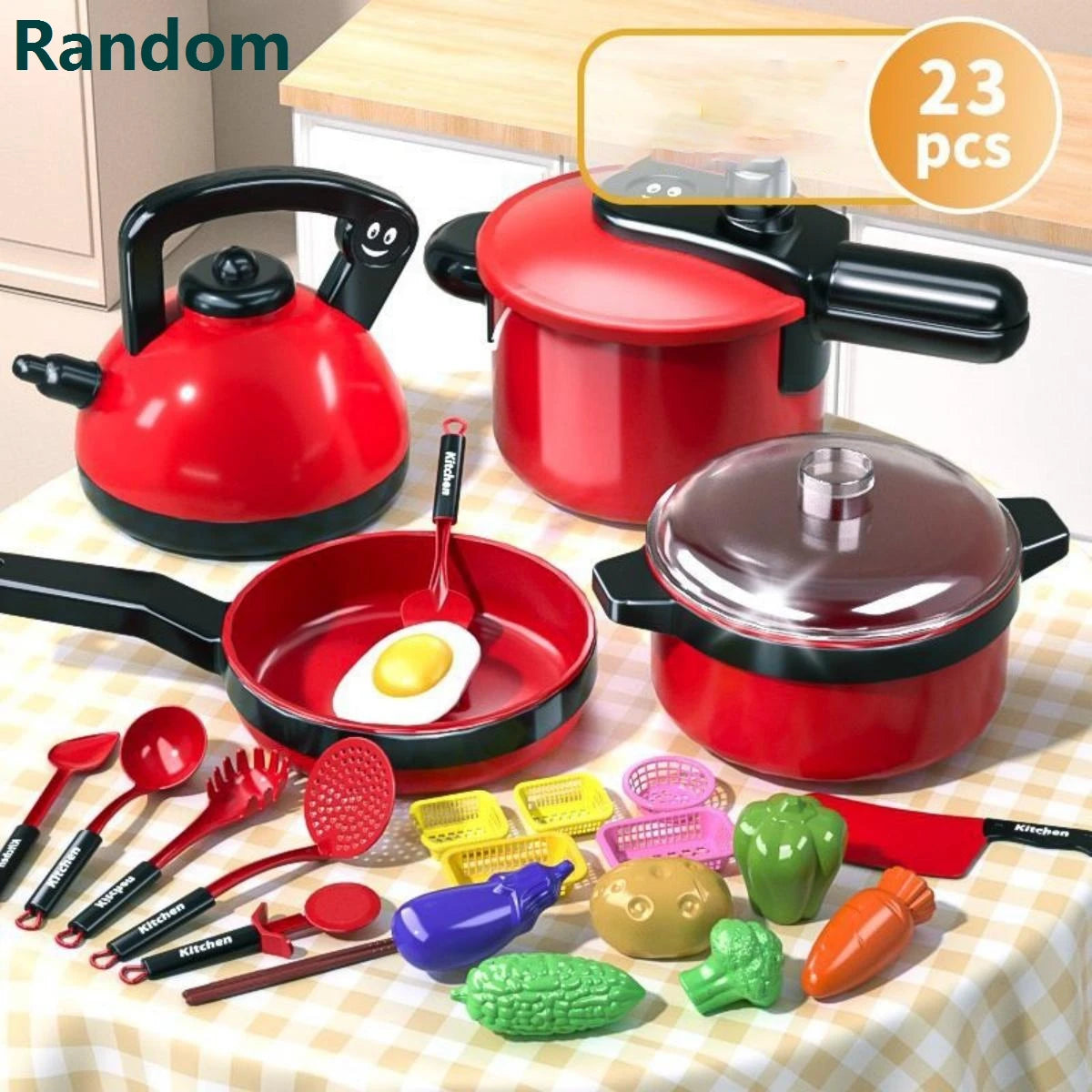 Kids Pretend Play Kitchen Cooking Toy Set – 23 or 51 Pieces, Ages 3–6
