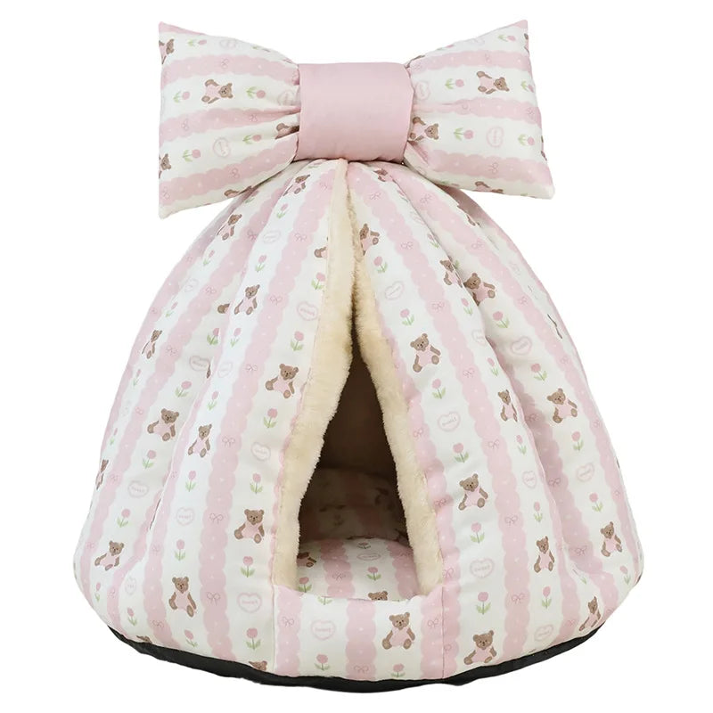 Enclosed Cave Cat Bed | Soft Fibre Pet House | Cats & Small Dogs | 3 Colours