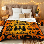 Halloween Flannel Throw Blanket for Sofas, Beds & Travel