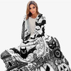 Halloween Pumpkin Flannel Throw Blanket for Sofa & Bed Decor