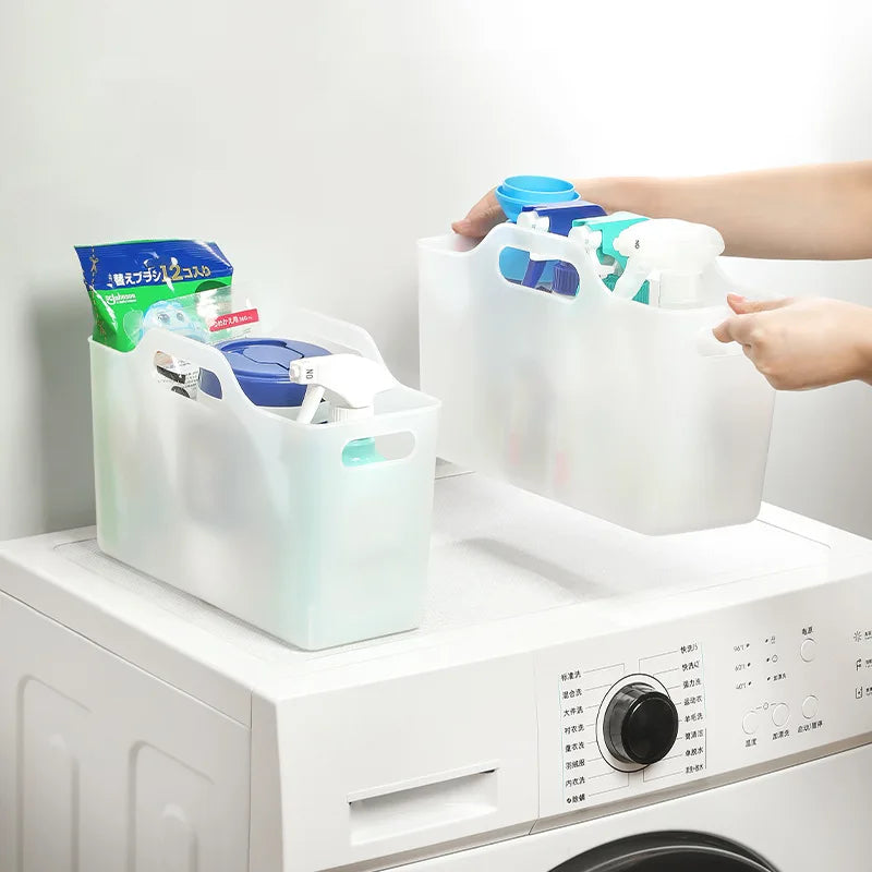 Under-Sink Cabinet Organiser Baskets – Multi-Purpose Plastic Storage, 2 or 3 Pack, Clear or White