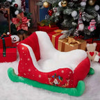 Christmas Sleigh Pet Bed | Velvet & Faux Fur | Dogs & Cats | Washable | 3 Sizes