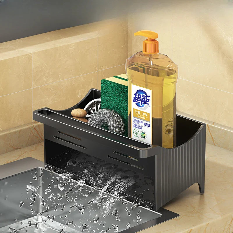 Sink Caddy Organizer with Drainage – Soap Sponge & Towel Holder for Kitchen & Bathroom