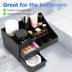 Men's Countertop Organiser – Perfume, Cologne & Grooming Storage Box, Black