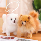 Lifelike Pomeranian Plush Stuffed Toy | Standing Pose | 3 Coat Styles | Simulation Plush | 26cm