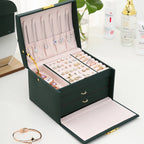 Three-Layer Locking Jewellery Box with Arch Lid – Faux Leather, Velvet Interior, 4 Colours