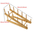 Bamboo Dish and Lid Drain Rack – Multi-Purpose Kitchen Organiser Stand