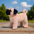Lifelike Pug Plush Stuffed Toy | Fawn & Black Mask | Standing Pose | Wrinkle Detail | Self-Supporting | 33cm