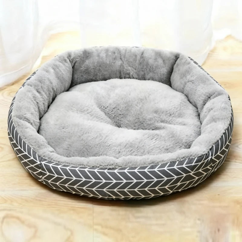 Round Coral Fleece Cat & Dog Nest Mat | Warm & Cooling | 3 Sizes | Yellow, Green, Gray