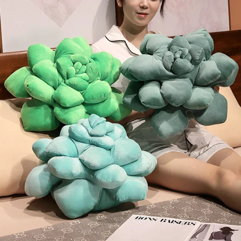 Succulent Plush Cushion Pillow | Lifelike Potted Plant | PP Cotton | 4 Colours | 35 & 45cm