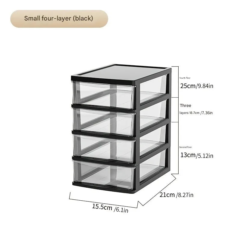 Transparent Drawer Organiser – Desktop Storage Box for Cosmetics, Stationery & Office