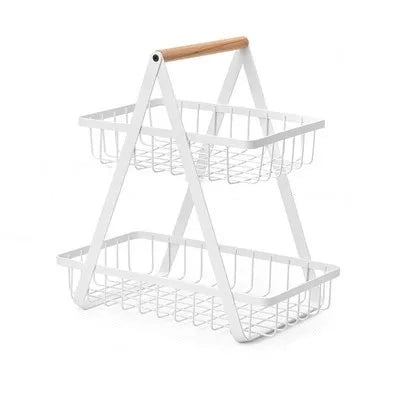 Detachable Stainless Steel Fruit Basket – Portable Bread & Fruit Bowl for Kitchen, Living Room & Desktop, Black or White