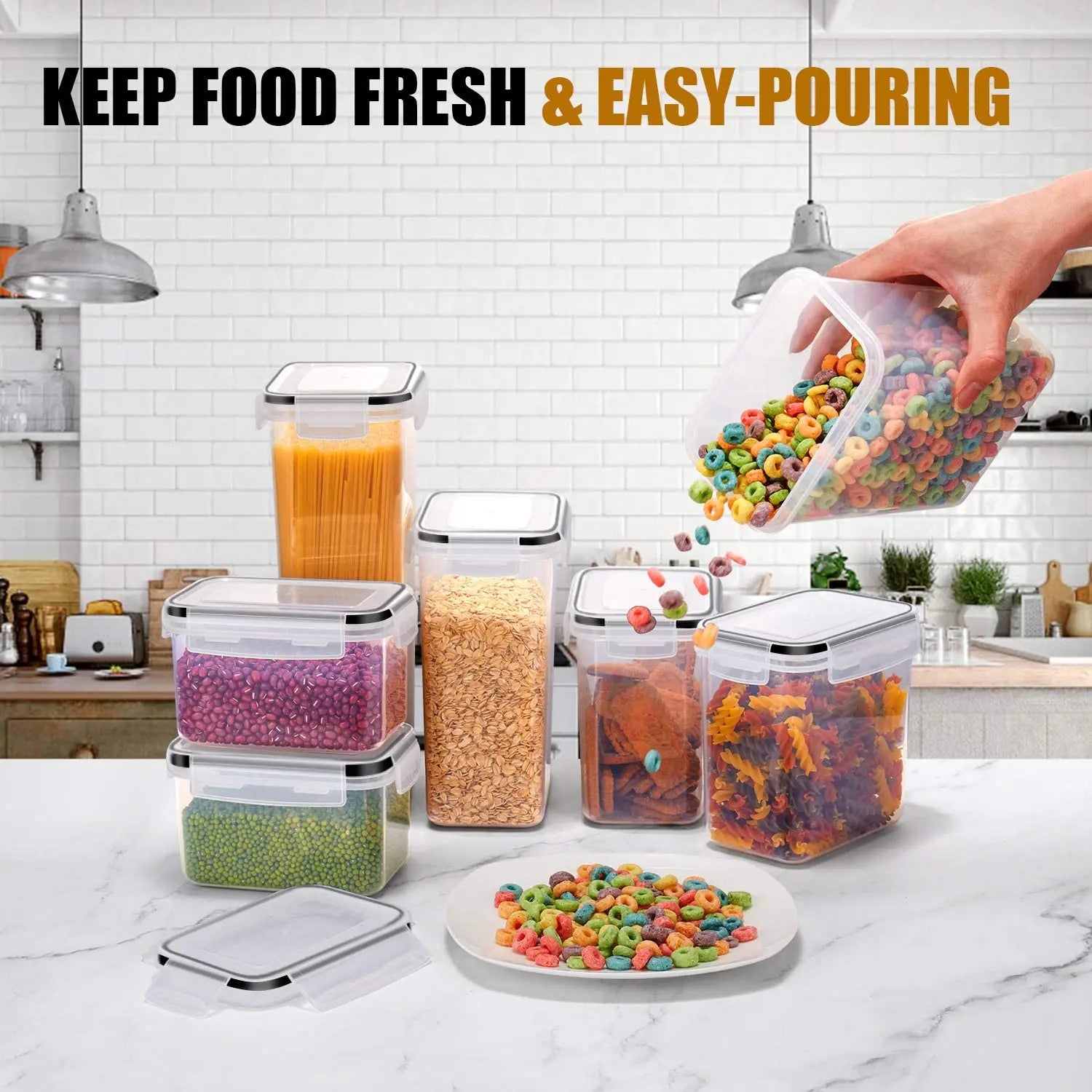 7-Piece Airtight Food Storage Container Set – BPA-Free with Labels & Pen