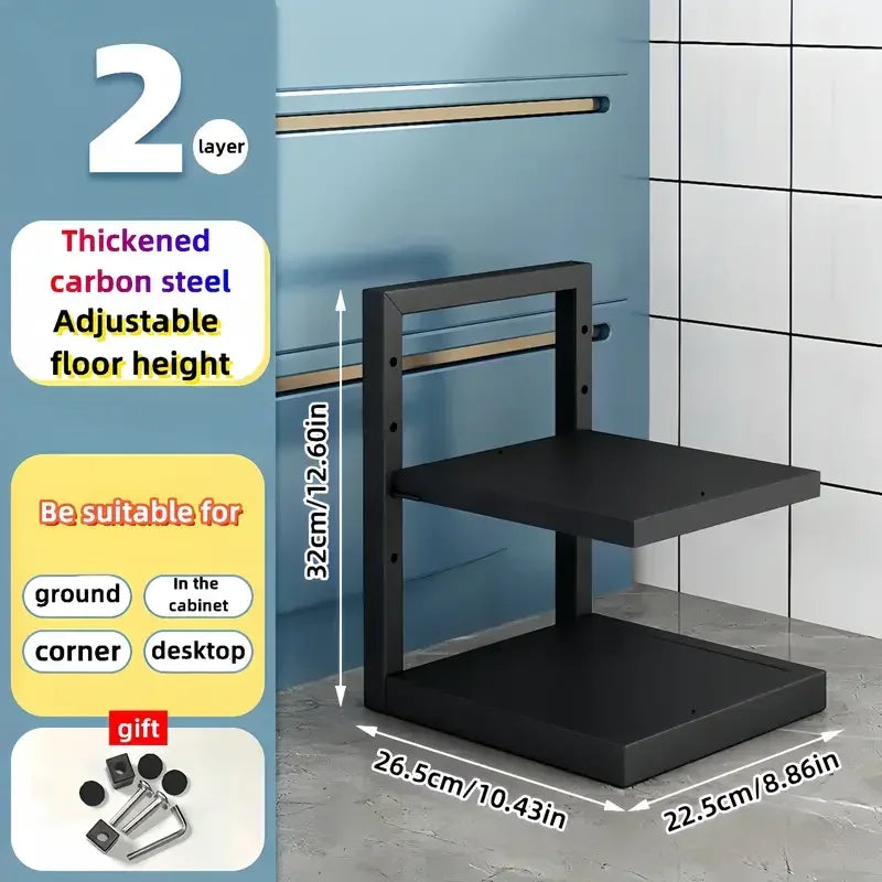 Multi-Tier Pot and Pan Organiser Rack – Carbon Steel, 2 to 5-Tier