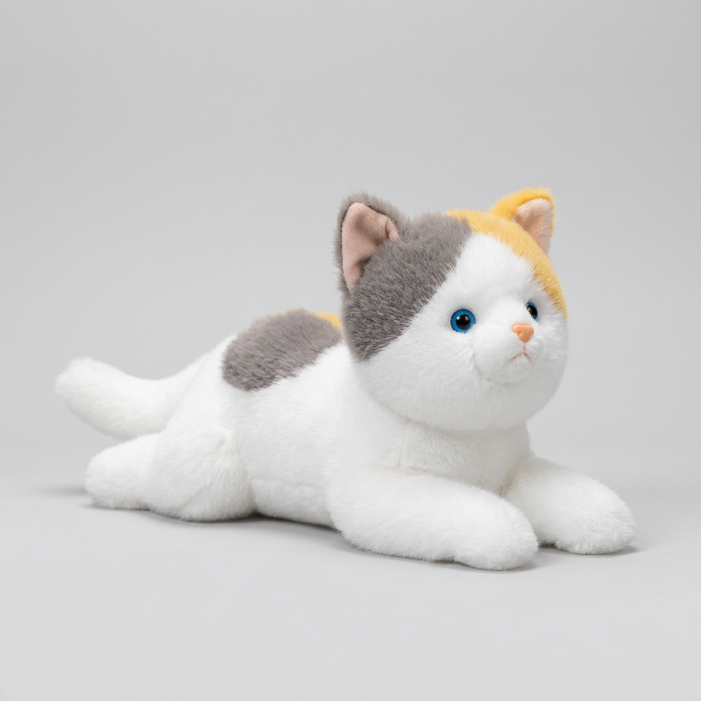 Lifelike Tabby Cat Plush Stuffed Toy | 3 Coat Styles | Fluffy Simulation Coat | Sitting & Lying Poses | 60cm