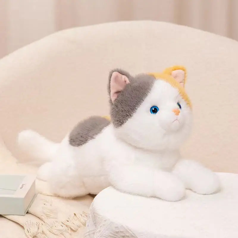 Lifelike Tabby Cat Plush Stuffed Toy | 3 Coat Styles | Fluffy Simulation Coat | Sitting & Lying Poses | 60cm